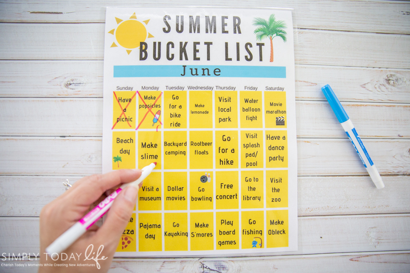 Reusable Bucket List For Summer