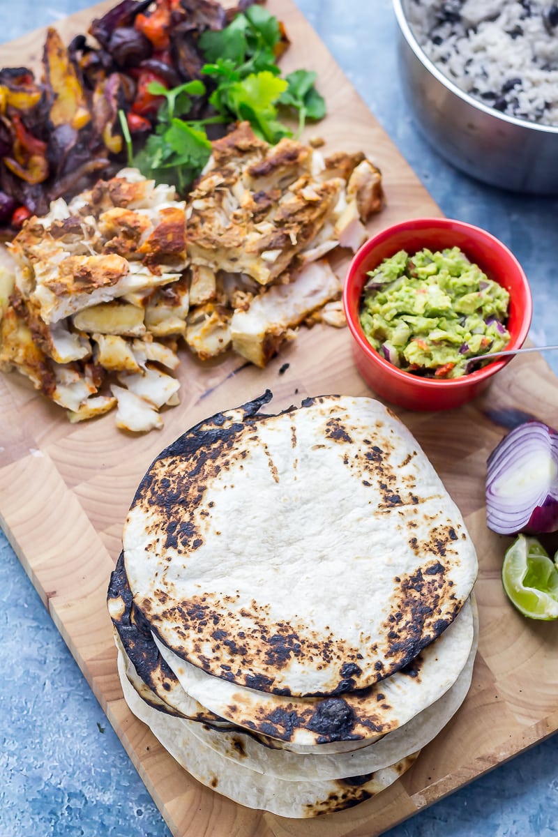 Sheet Pan Fish Tacos with Peppers