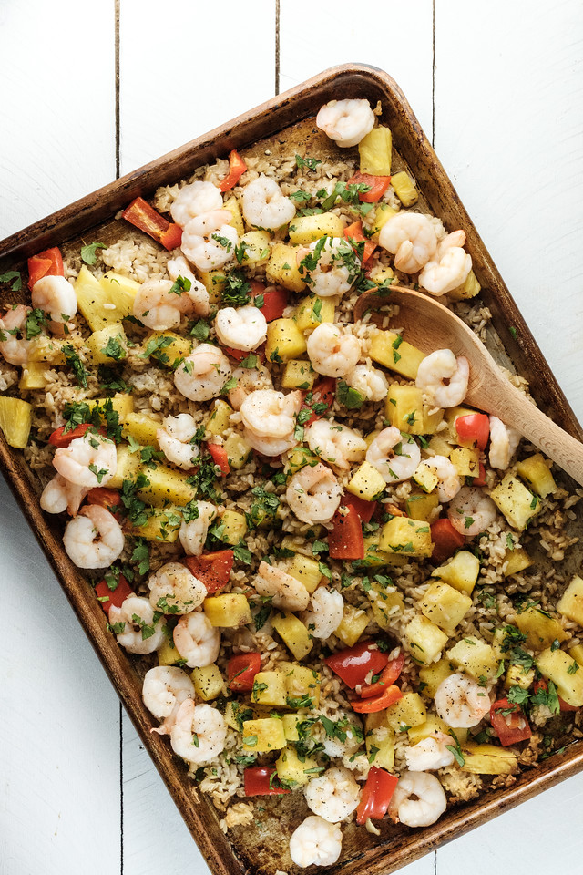 Sheet Pan Shrimp with Pineapple