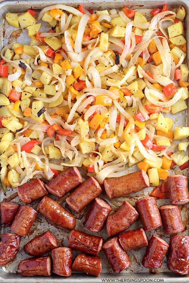 Smoked Sausage, Potatoes & Veggies Sheet Pan Dinner