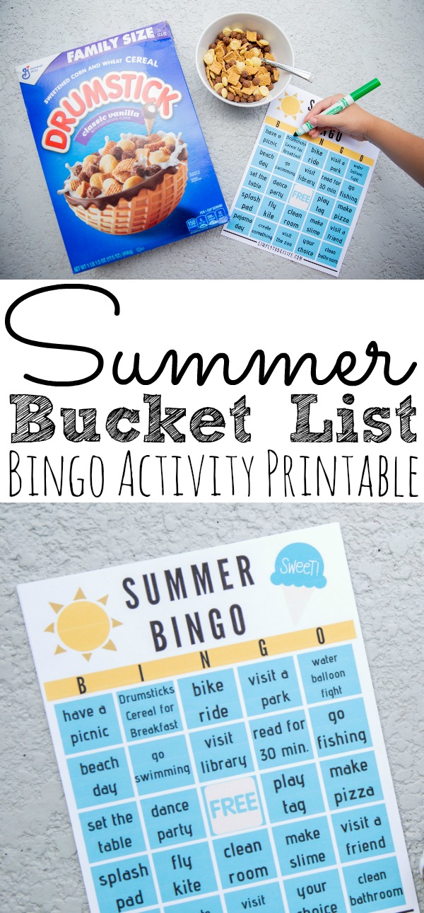 Summer Bucket List Bingo Activities Printable