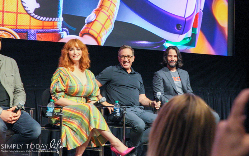 Toy Story 4 Press Event Keanu Reeves, Christina Hendricks, and Tim Allen