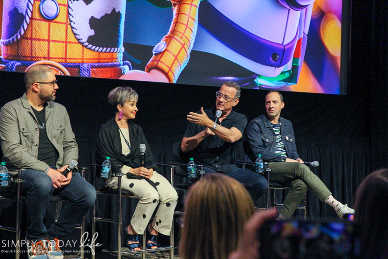 Toy Story 4 Press Event Tom Hanks, Annie Potts, and Tony Hale