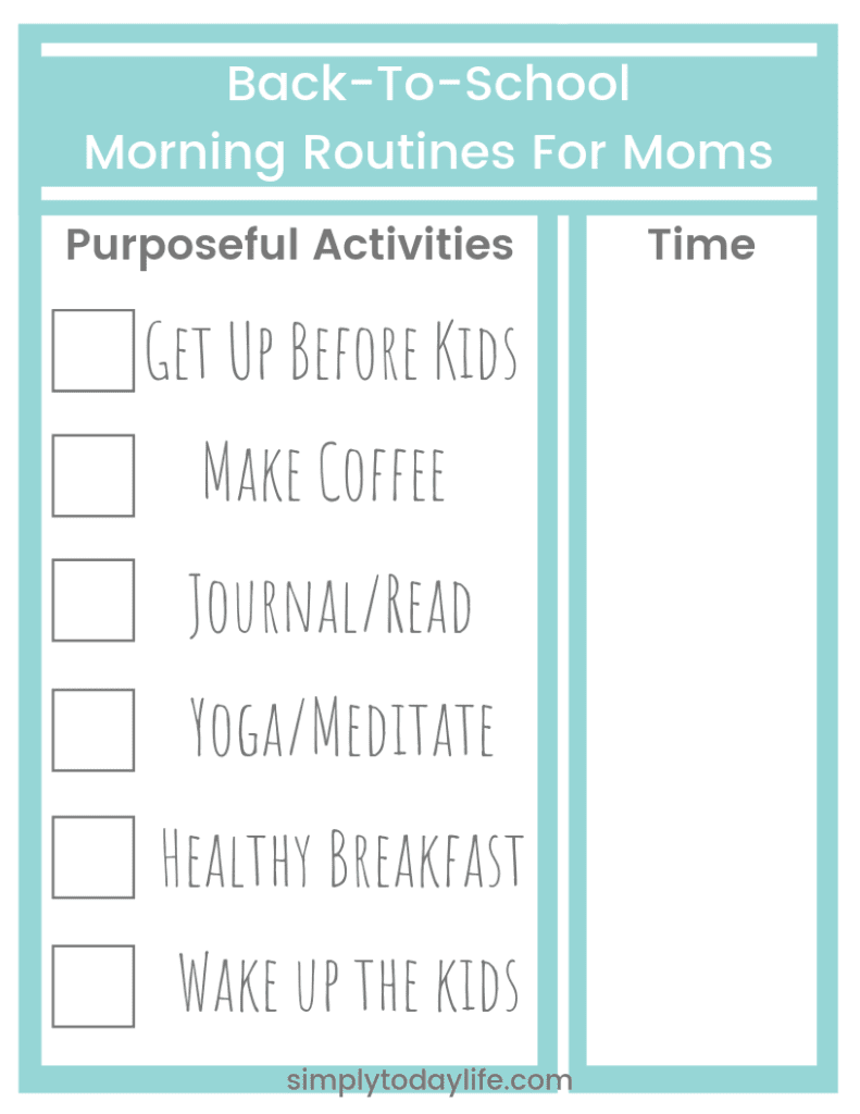 Back To School Schedule For A Purposeful Morning
