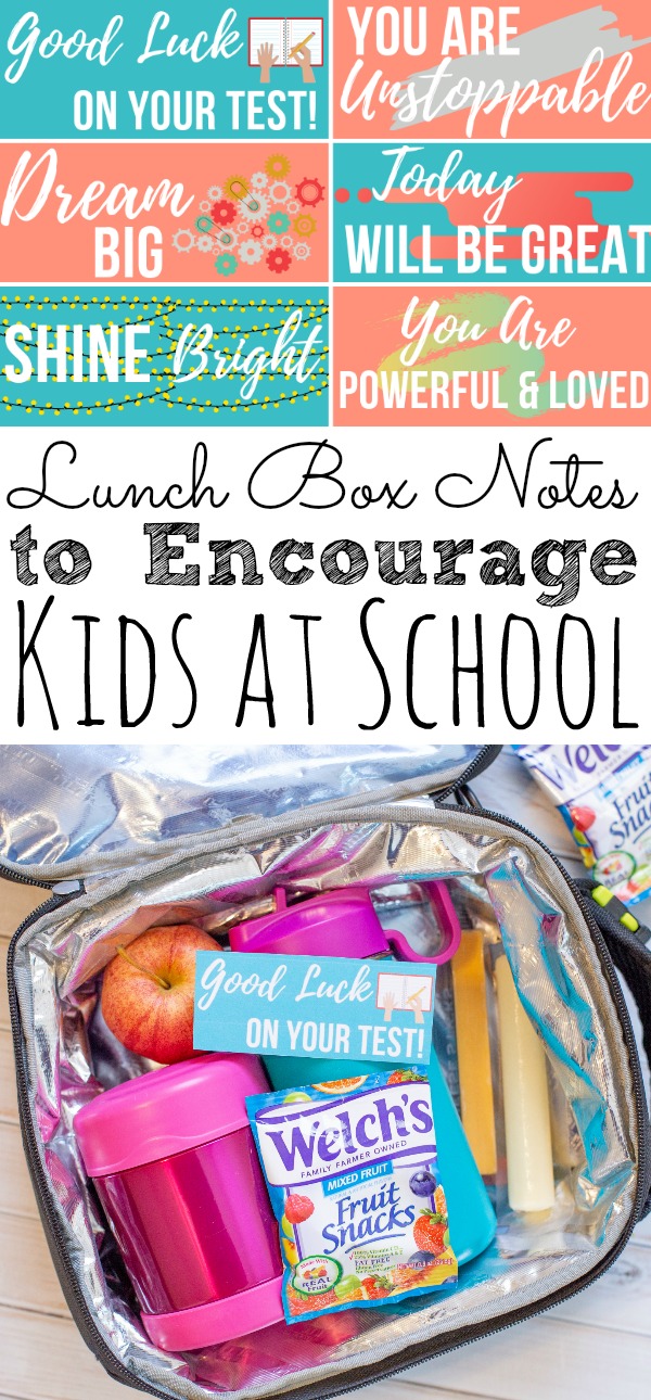 Lunch Box Notes To Encourage Kids At School