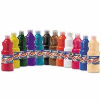 PRANG Ready-to-Use Liquid Tempera Paint, 16-Ounce Bottles, Assorted Colors, 12 Count (21696)