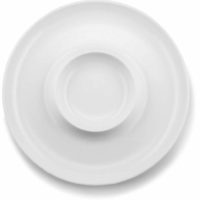 KooK Chip & Dip Ceramic Serving Dish Bowl, White, Perfect for Superbowl Parties - 13 Inch