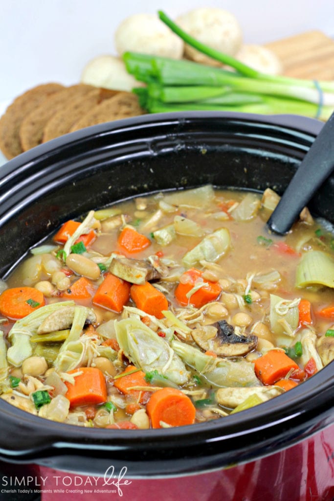 One Pot Vegetable Chicken Bean Soup