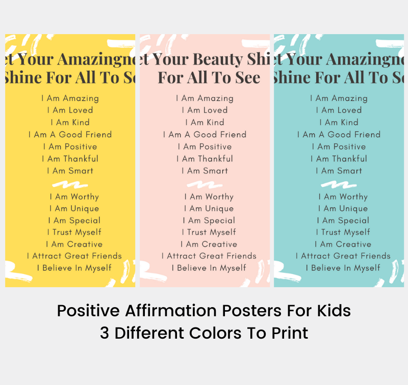 Positive Affirmation Posters For Kids