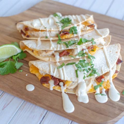 Chicken Bacon Ranch Quesadillas Recipe