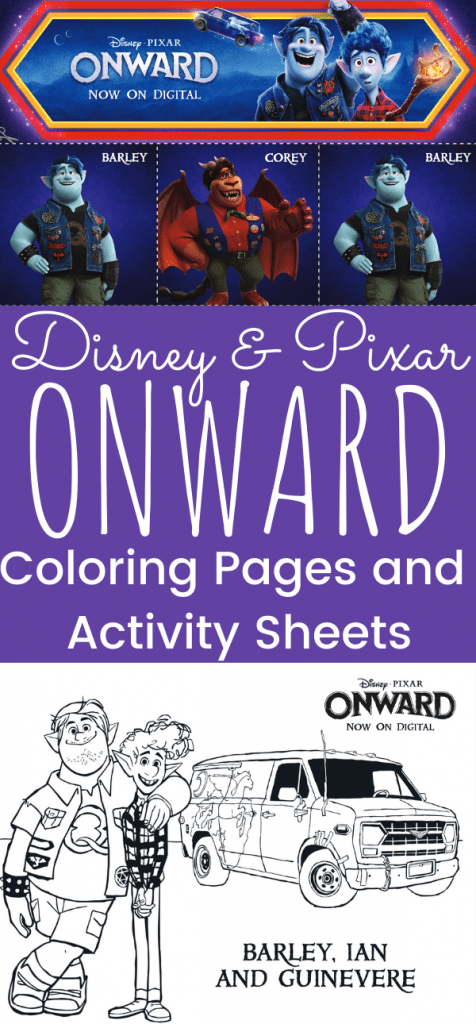 Disney Onward Coloring Pages and Activity Sheets