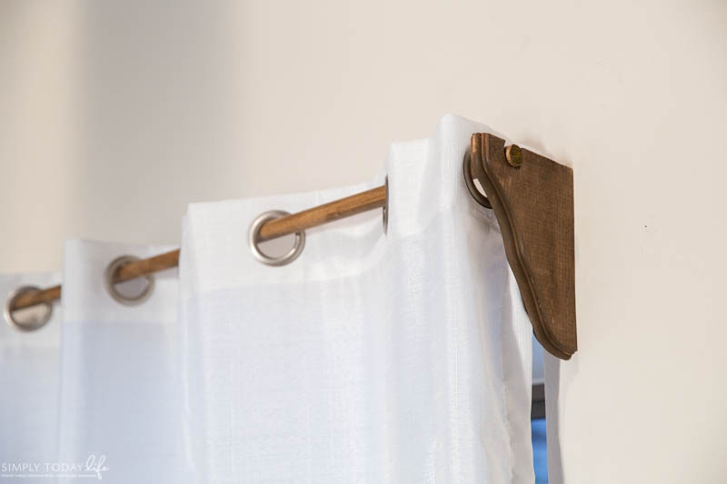 Farmhouse Diy Extra Long Curtain Rods, How To Make Wood Curtain Rod Brackets