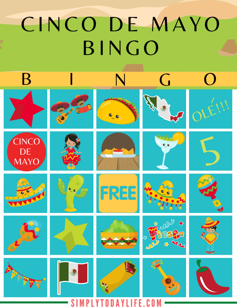 Cinco De Mayo Bingo Game Free Printable Simply Today Life