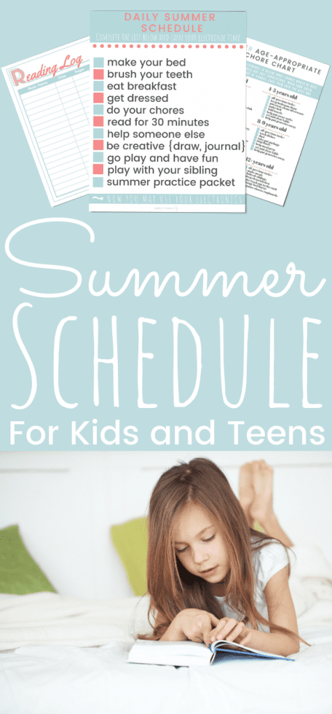 Daily Summer Schedule For Kids and Teens