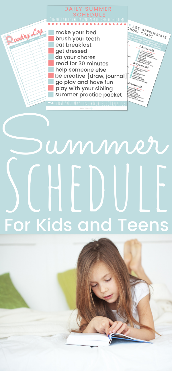 Daily Summer Schedule For Kids