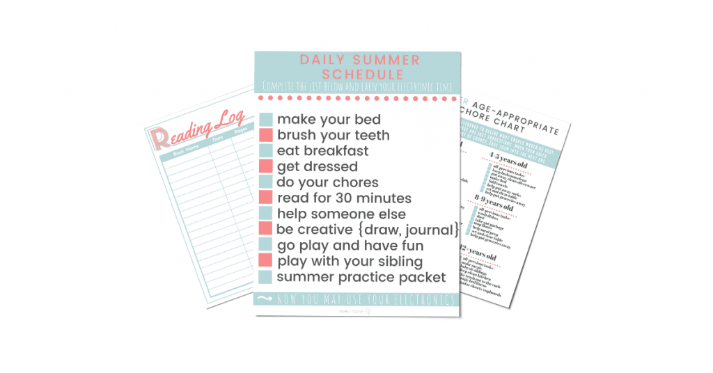 Daily Summer Schedule Printable