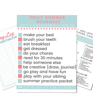 Daily Summer Schedule Printable