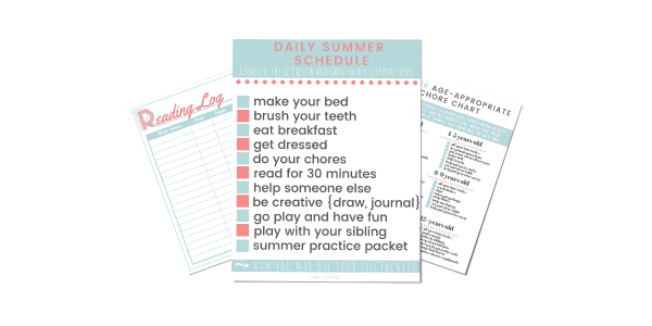Daily Summer Schedule Printable