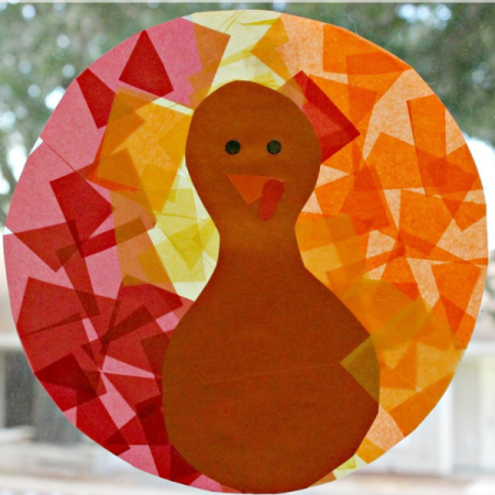 Stained Glass Turkey Craft for Kids